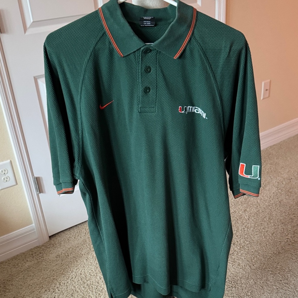 Nike Dark Green Polo Shirt with Miami Embroidery